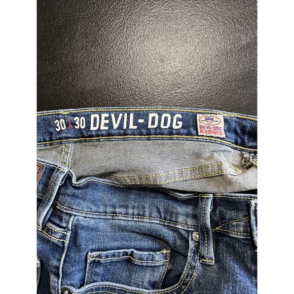 Devil Dog Jeans Mens 30x30 Blue Slim Tapered Sanforized Denim 29" Inseam - Picture 7 of 15